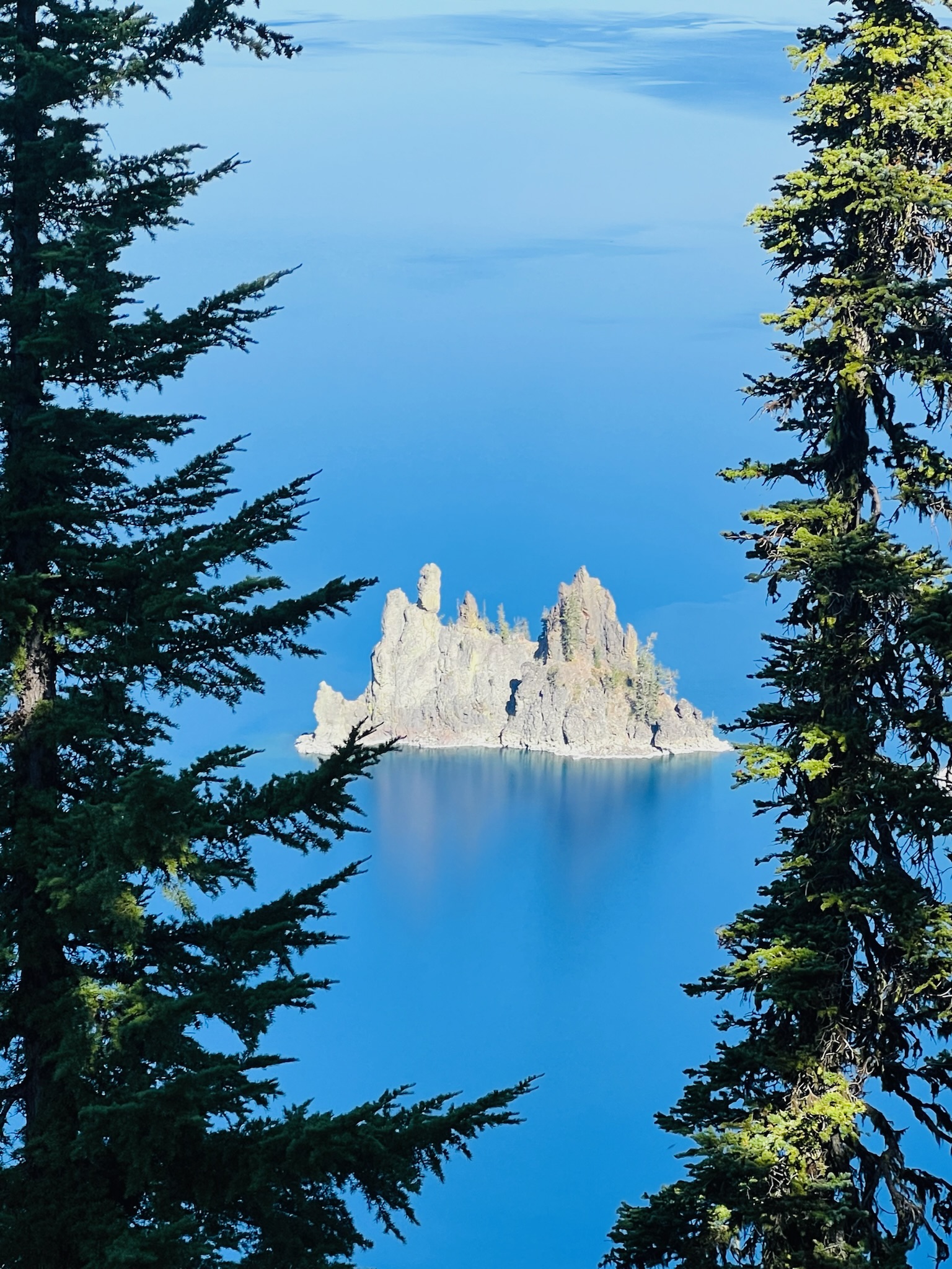 View of Phantom Island on Crater Lake