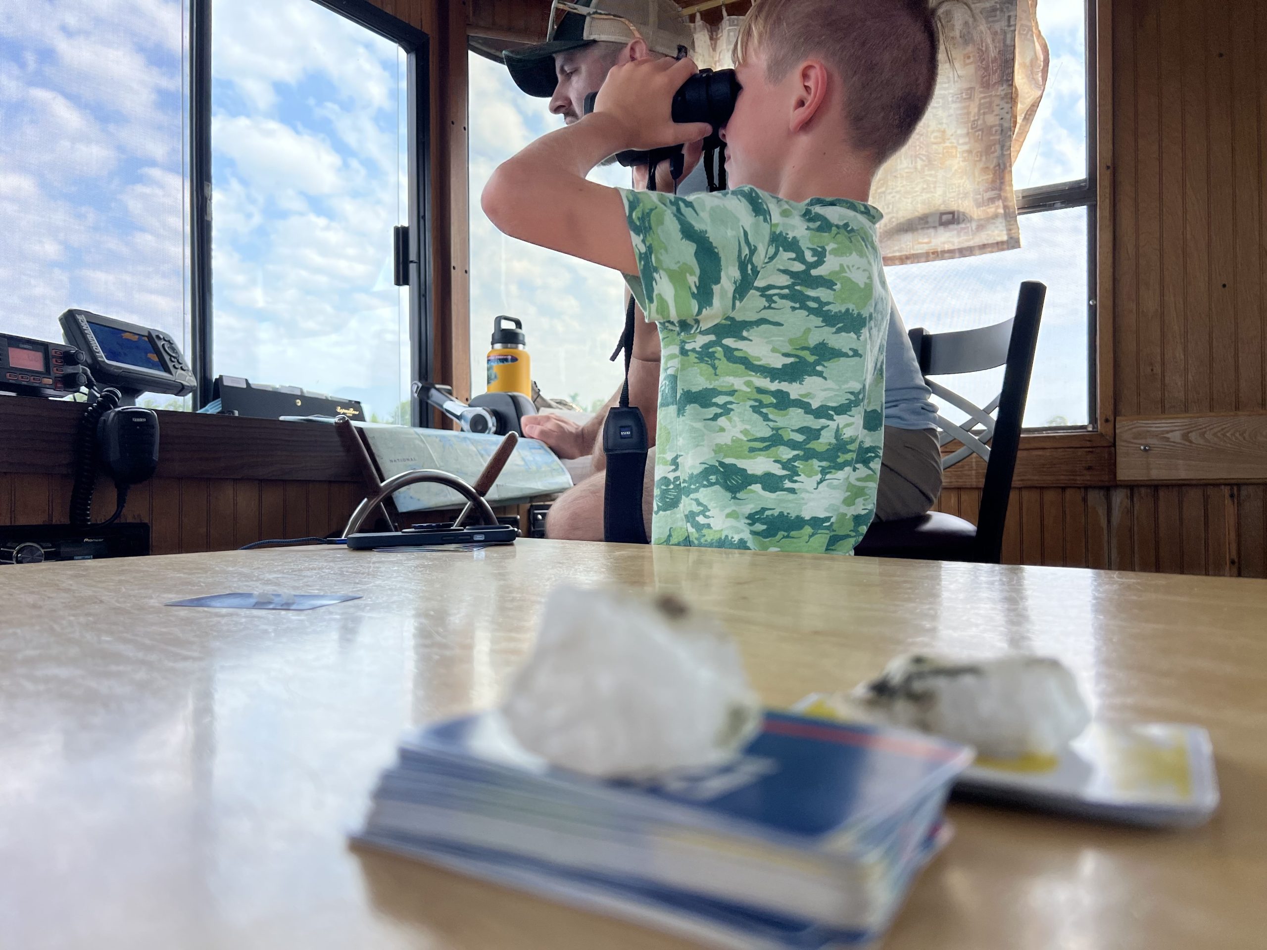 Captain Hudson charting the seas