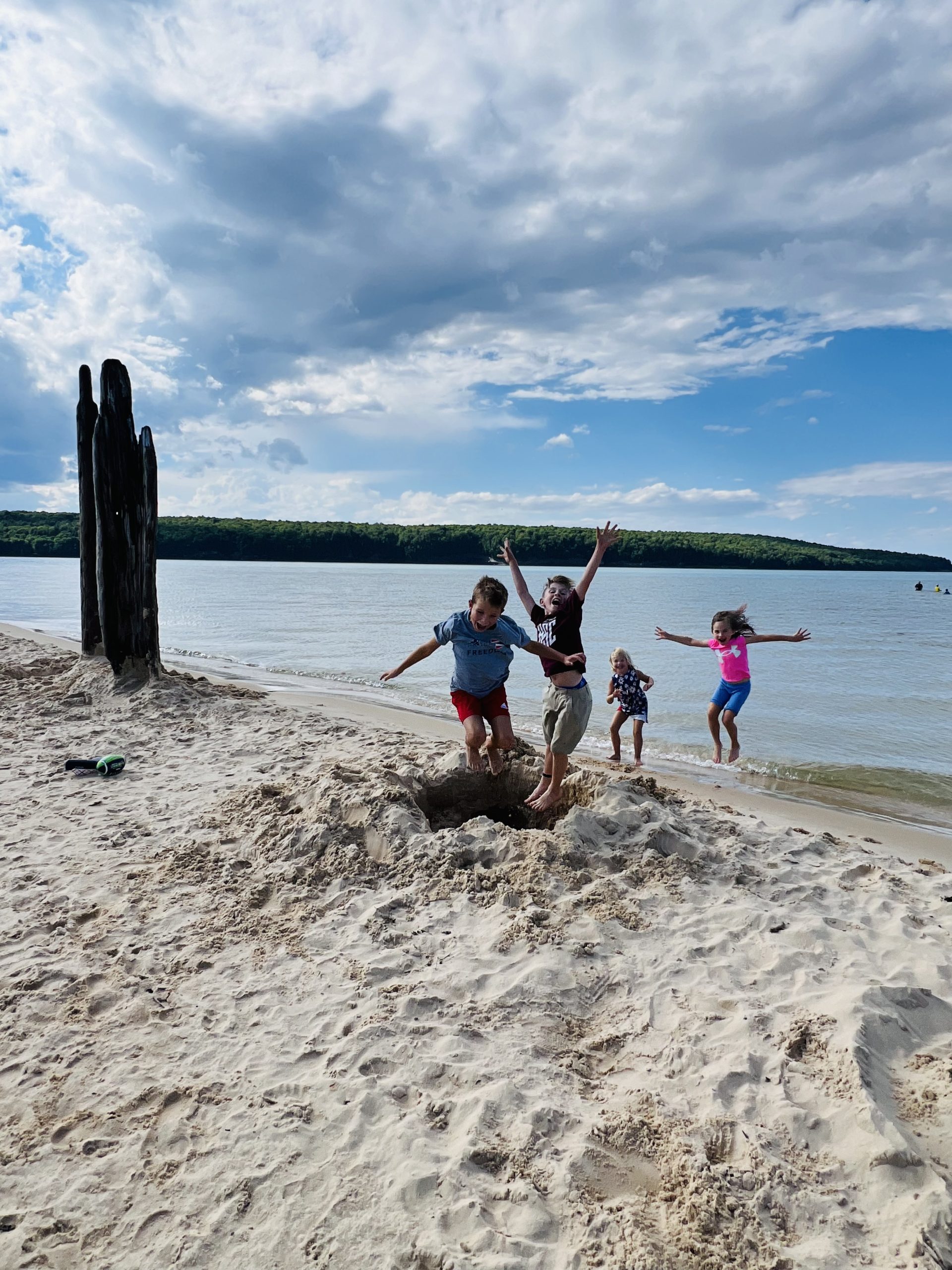 Kids playing in Lake Superior