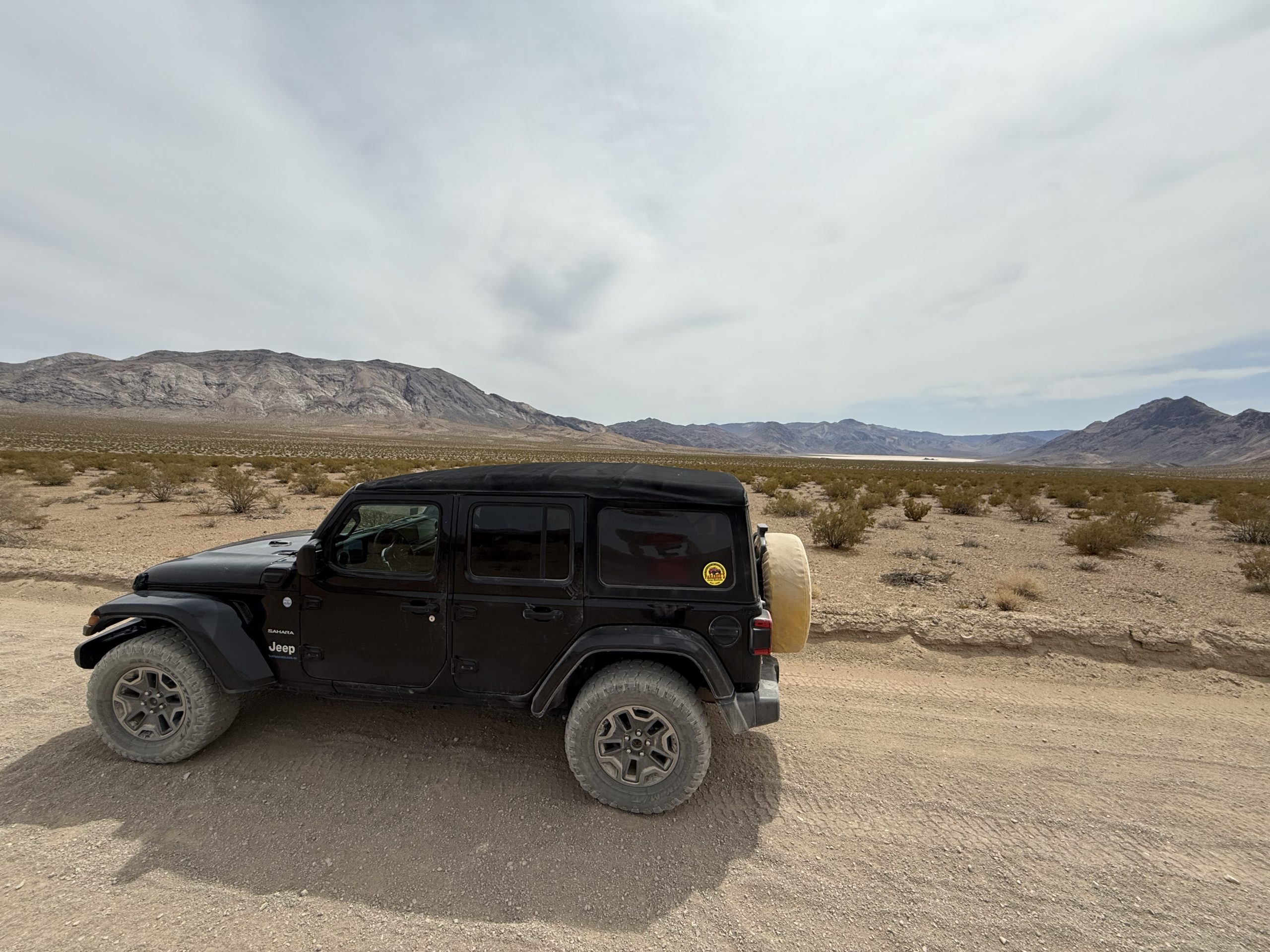 Jeep on a dirt road in Death Valley